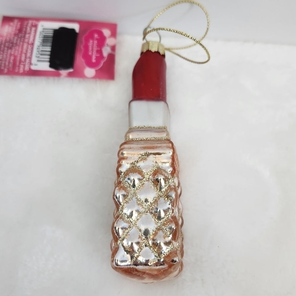 St Nicholas Square Festive Fun Glass Glitter Lipstick Christmas Holiday Ornament - Picture 3 of 12